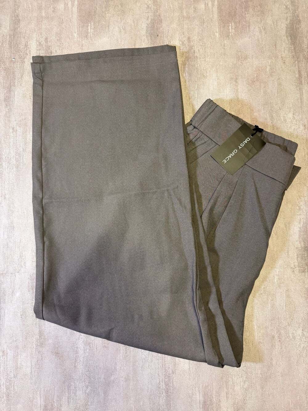 Daisy Grace Women's Pleated Wide Leg Trousers Gray‎ Size L